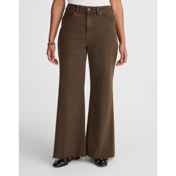 NWT Madewell TheCurvy Flared Wide-Leg Crop Jean in Dark Mocha sz 30 - Picture 1 of 9